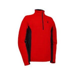 Spyder Constant Full Zip Fleece Jacket Men's Red Black Zippered Pockets Size L
